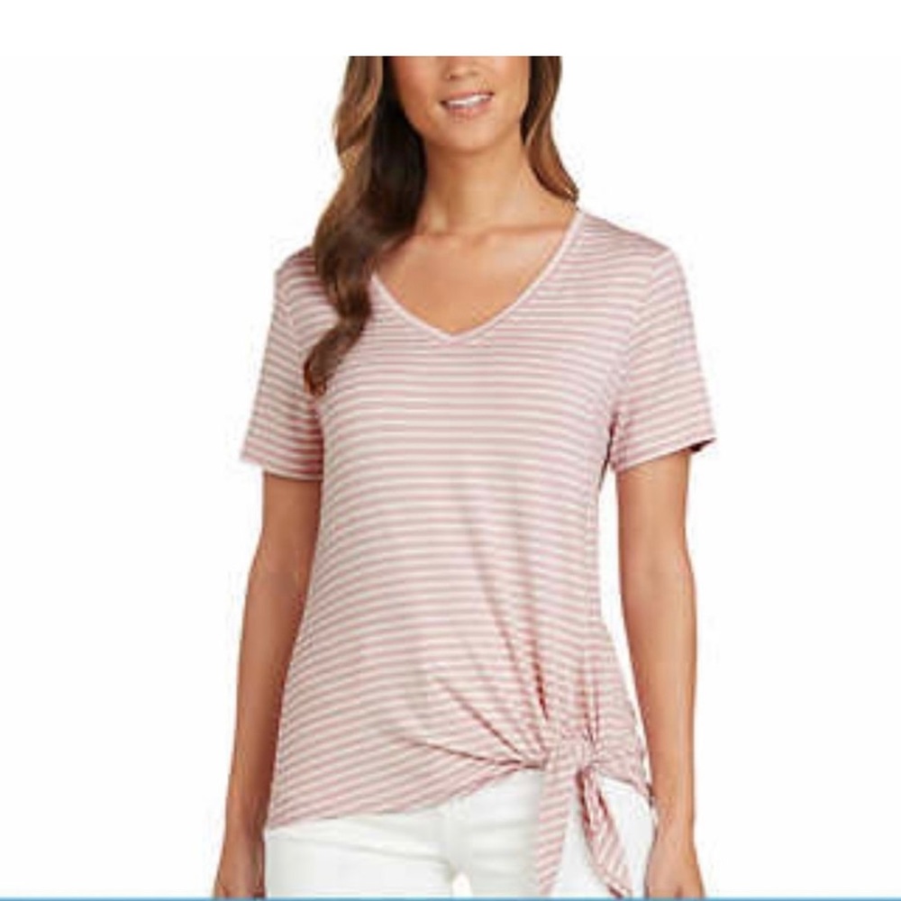 matty m V-neck Front Tie Tee - Size XL